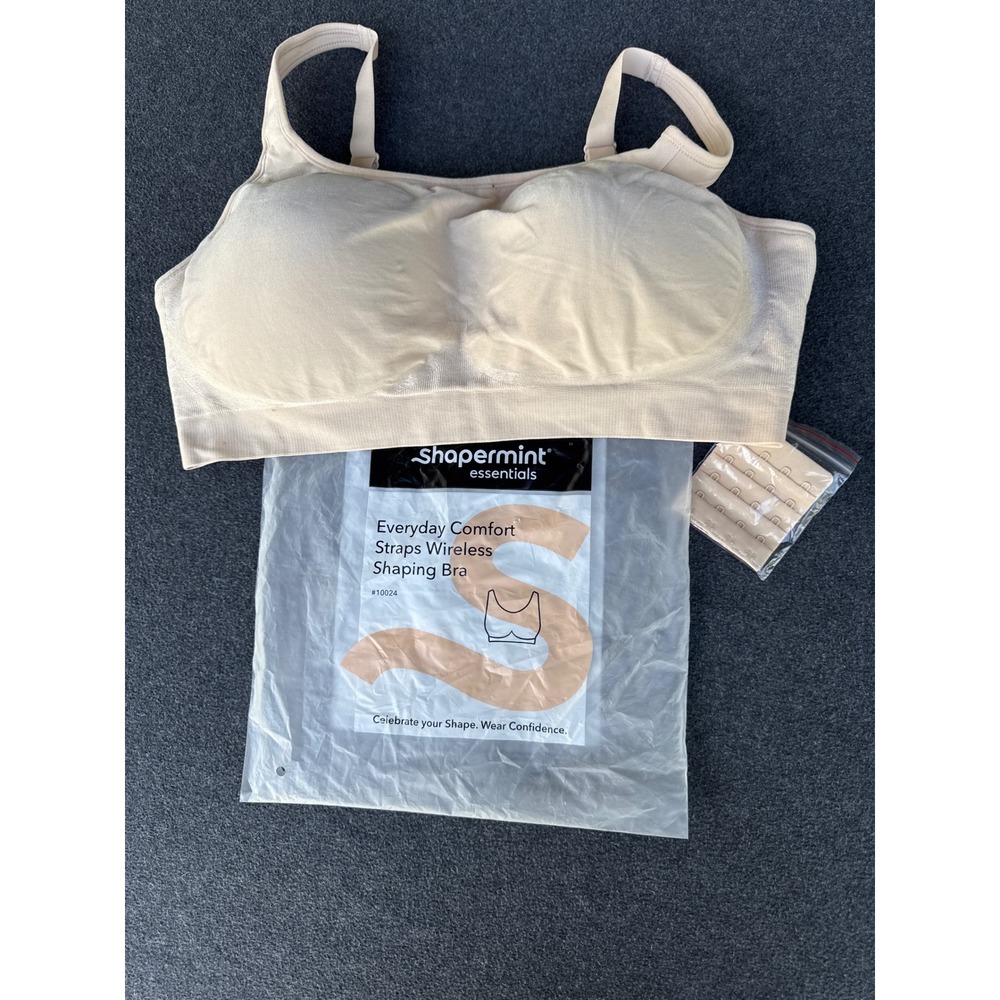 Shapermint Essentials Wireless Shaping Bra Chai Beige 2XL 10024 with Extender